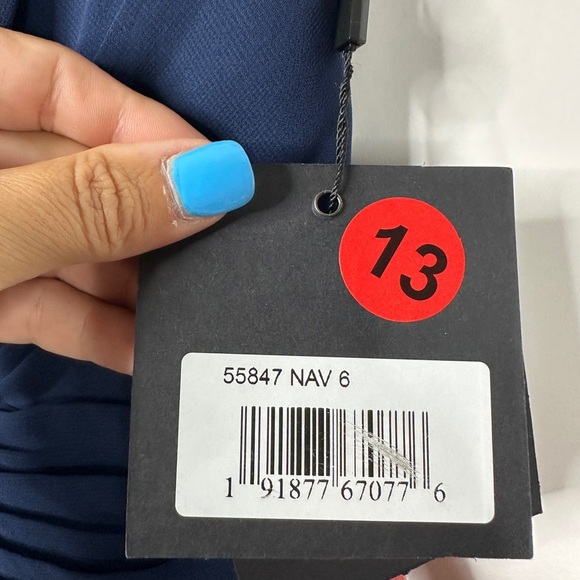 NWT MAC DUGGAL Dress Size 6 Evening Gown Asymmetrical Ruffle Hem Navy NEW #7971 - Picture 6 of 9